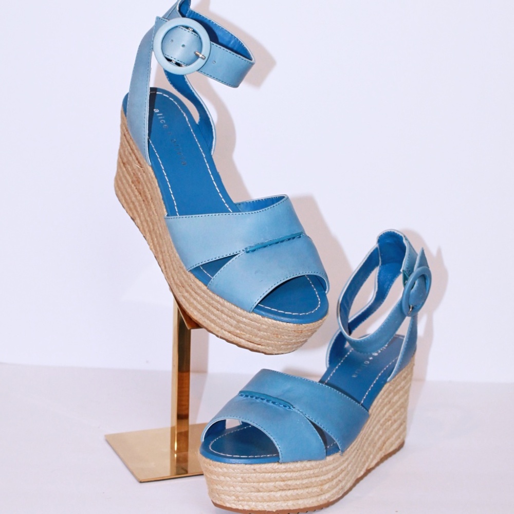 Alice + Olivia Roberta Espadrille Wedges Umbrella Edge Size (8.5)